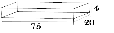 4" Height x 20" Width x 75" Length HDF