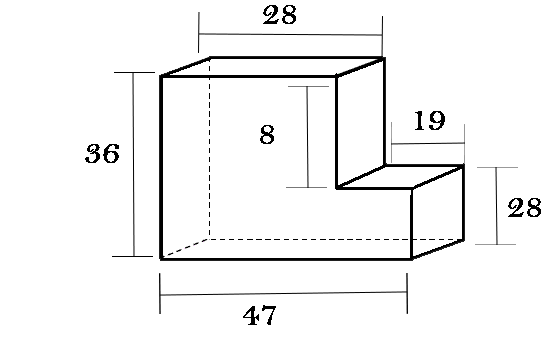 5" Height x 36" Width x 47" Length MDF LShaped Foam