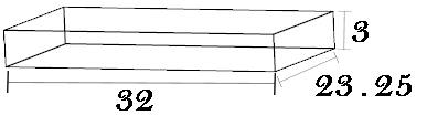3" Height x 23.25" Width x 32" Length HDF