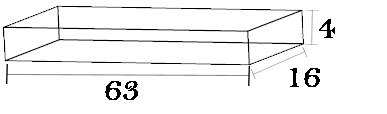 4" Height x 16" Width x 63" Length HDF